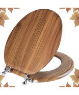 Angol Shiold&#39;S Round, Natural, Molded Wood Toilet Seat Is Made Of Wood A... - $54.33