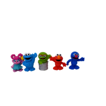 Lot of 5 Sesame Street Figures 2014 Hasbro Elmo Oscar Grover Abby Cookie Monster - £6.95 GBP