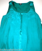 NWT Worth NY Womens 14 Top Designer New York Blouse Silk Blue Emerald Aqua Teal - £171.52 GBP