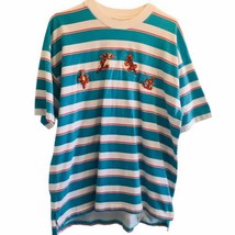 Vintage Disney Store Tigger Teal Orange White Striped Embroidered XL USA 90&#39;s - £90.91 GBP