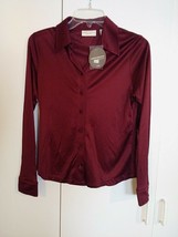 Valerie Stevens Ladies Ls Acetate Knit Button TOP-PM-NWT-$58 TAG-SLIPPERY Fab. - £6.40 GBP