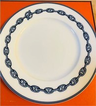 Hermes Chaine D&#39; Ancre Dessert Piatto 8.9” Blu Accessori per Mangiare 22 CM m21 - £197.25 GBP