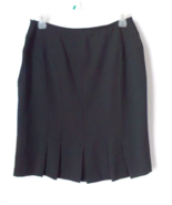 Hillard and Hanson Women 10 Solid Black Classic Pencil Skirt w/ Pleat Ba... - £11.73 GBP