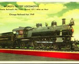 Fastest Locomotive Pennsylvania RR No 7002 Chcago Railroad Fair Postcard... - $3.91