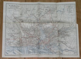 1911 Original Antique City Map Of Hamburg / Altona / Germany - £18.92 GBP