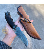 HANDMADE BUSHCRAFT VG10 DAMASCUS STEEL FIXED BLADE TACTICAL KNIFE WITH S... - $2,904.76 MXN