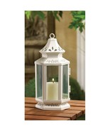 Small Victorian White Metal Candle Lantern - £11.97 GBP