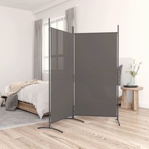  2-Panel Room Divider Anthracite 68.9&quot;x70.9&quot; Fabric - $120.70 CAD