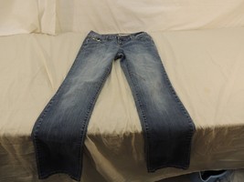 Dkny J EAN S Medium Blue Wash Denim Low Rise Y2K Straight Leg Womens Pants Size 2 - £14.07 GBP