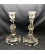Pair of Antique Clear  Glass Candlesticks Westmorland Specialty Co #240 ... - £63.07 GBP