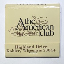 American Club Restaurant Kohler Wisconsin Match Book Matchbox - £1.97 GBP