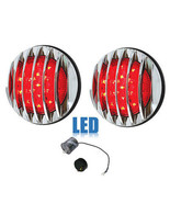 3-3/4&quot; 17 LED Tail Lamp Lens w/ Chrome Bezel Flush Mount Assembly &amp; Flas... - $101.41