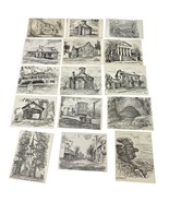 15 Pencil Sketch Notecards Postcards Roscoe Misselhorn Buildings Barns V... - £10.21 GBP