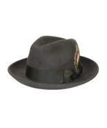 Men&#39;s Milani Wool Fedora Hat Soft Crushable Lined FD219 Charcoal Gray - £39.90 GBP