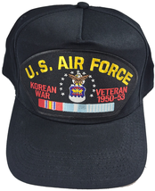 U.S. Air Force Kor EAN War Veteran Hat With Ribbons And Air Force Crest Cap - Bla - £14.15 GBP