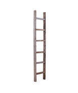 7 Step Rustic Weathered Gray Wood Ladder Shelf - £152.08 GBP