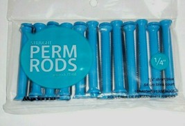 (Lot Of 3 Packs) Marianna Short Blue 1/4&quot; ~ Straight Perm Rods ~ 12 Per Pack!! - £9.49 GBP