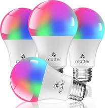 Partphoner Matter Smart Led Light Bulb Work With Google, 2.4Ghz Wifi 4 Pack - $36.99