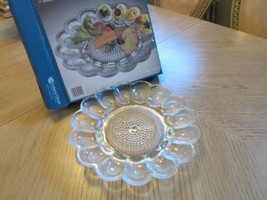 Vtg Indiana Glass Crystal Happenings Egg Relish Dish In Box 11&quot; - £11.66 GBP