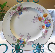 Hutschenreuther White Dinner Plate with Multi Color Flowers # 10096 - £10.07 GBP