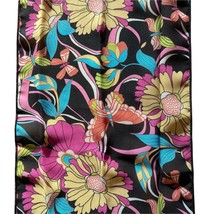 Scarf Black Floral Butterflies Colorful Flowers Sheer Rectangular 8x43” - £10.00 GBP