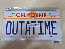 Outatime License California Novelty Plate Back to the Future, Metal, New - $11.74