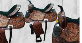 Western Premium Leather Barrel Racing Trail Horse Saddle Tack Size 16 - £406.55 GBP