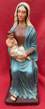 Very Special Mother Mary &amp; Christ Child Holy Statue Made From Ganges River Clay - £55.06 GBP
