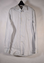 Corneliani Mens Gray White Stripe LS Button Shirt 17 43 Italy - £38.66 GBP