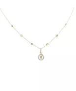 .33ct G SI 14K Yellow Gold Diamond Dangling Pear Shape Pendant Necklace 16&quot; - $26,563.89 MXN