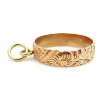 Antique Art Deco 10K Rose Gold Baby Toddler Ring Band Charm Pendant Size 2 - $125.00