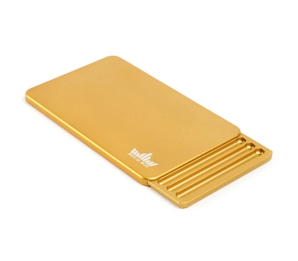 The Royal Box Gold Turbo S-Line Slim 4mm Width Multi Slot Snuff Box Storage Case Item image 7