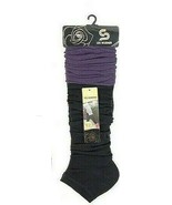 Women&#39;s Fall Winter Leg Warmers Over The Knee One Size Purple W Black New - $17.25 CAD