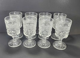 8 Anchor Hocking Wexford Claret Wine Goblets Clear Glasses 5-3/8&quot; Vintag... - £36.51 GBP