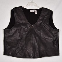 Villager Sport by Liz Claiborne Co. Women&#39;s Leather Front Knit Back Vest Size XL - £17.92 GBP