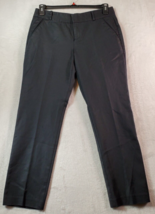 Calvin Klein Dress Pants Women Size 10 Black Cotton Pockets Dark Wash Flat Front - £12.69 GBP
