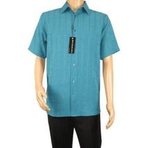 Men Short Sleeve Sport Shirt by BASSIRI Light Weight Soft Microfiber 60081 Teal image 7