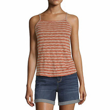 a.n.a. Women&#39;s Square Neck Sleeveless Tank Top Shirt LARGE Burnt Ochre Stripe - £14.22 GBP