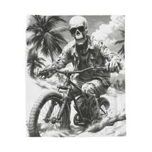 Biker Skeleton Wearing Sunglasses, Riding Sunset Boulevard in California Motorcy - $39.53+