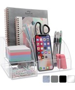 Acrylic Office Desk Organizer With Drawer, 9 Compartments, Clear All In One - £35.14 GBP
