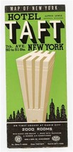 Hotel Taft Brochure &amp; Map of New York Times Square at Radio City 1940&#39;s - £37.98 GBP