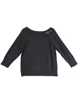 Vtg Y2K American Living Women&#39;s XL Black Cotton Knit Sweater Top, Buckle... - $35.31 CAD