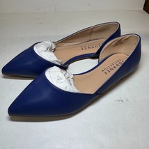 Journee Collection Womens 7 W Dark Blue Pointed Toe Slip On Flats NIB SS4 - $29.39