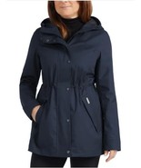 Hunter Womens Rain Jacket Blue Water Resistant Hood Pocket Adjustable Waist - $1,473.14 MXN