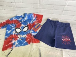 NEW Marvel Comics Spider-Man 2 Piece Shorts T-Shirt Top Outfit Set Kids Boys 2T - £13.98 GBP