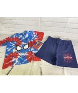 NEW Marvel Comics Spider-Man 2 Piece Shorts T-Shirt Top Outfit Set Kids ... - £14.08 GBP