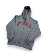 Vintage Budweiser Beer Hoodie Sweatshirt Zip Up Jansport Mens Large Faded - £22.34 GBP