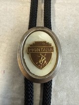 SILVERTONE ENAMEL Montana BOLO TIE SADDLE - $345.24 MXN