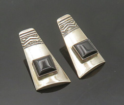 Paul Largo Navajo 925 Silver - Vintage Black Onyx Drop Earrings - EG10287 - £84.55 GBP
