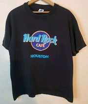 Hard Rock Cafe Houston 90s Vintage Black Shirt LARGE Single Stitch USA N... - $23.36